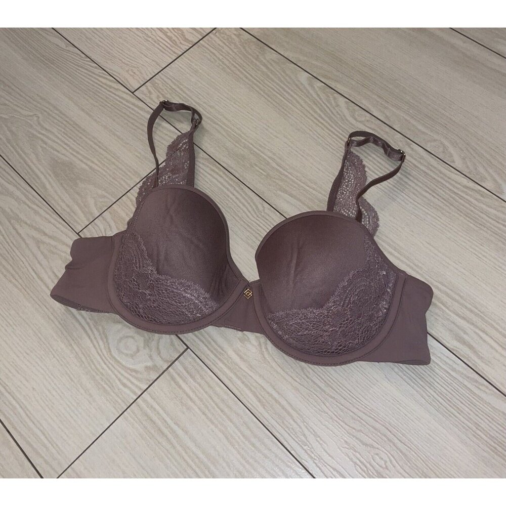 ThirdLove 24/7 Lace Detail T-Shirt Bra Lined Underwire Womens 34B 1/2 Purple